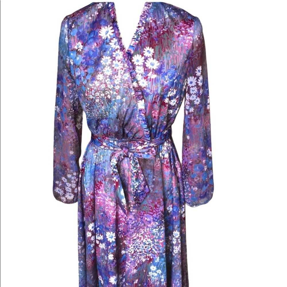 Vintage Lady Carol Petites Watercolor Dress  Sz:12